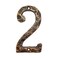 5.5 Inch House Numbers- Rustic Cast Iron Home Address Number- Featuring Unique Hammered Appearance with Uneven Antique Brass Finished,Number 2