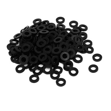 uxcell M3 x 6mm x 1mm Nylon Flat Insulating Washers Gaskets Spacers Fastener for Faucet Pipe Water Hose Black 200PCS