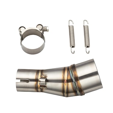 Xintre Motorcycle Exhaust Mid Pipe, Exhaust Pipe Muffler Adapter Connect Pipe with Clamps Compatible with Kawasaki Ninja 250 300 2008-2017, Ninja Z250 Z300 2008-2017