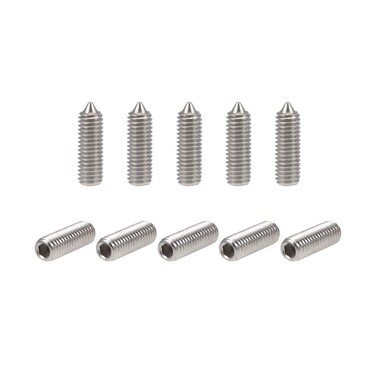 uxcell 40Pcs M5x16mm Internal Hex Socket Set Grub Screws Cone Point 304 Stainless Steel Screw