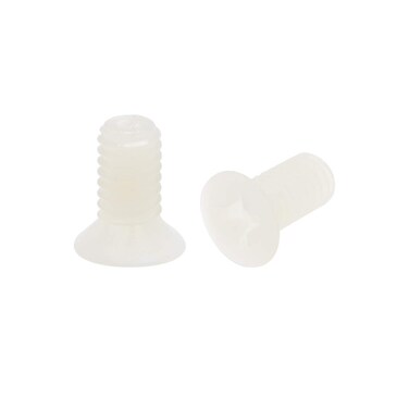 uxcell M4x8mm Threaded Nylon Screws, Phillips Cross Flat Head Machine Screws Bolts, 100Pcs