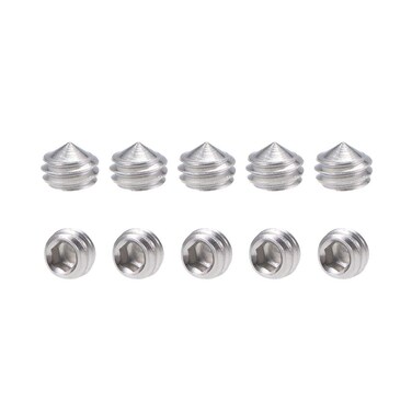 uxcell 50Pcs M4x3mm Internal Hex Socket Set Grub Screws Cone Point 304 Stainless Steel Screw