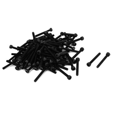uxcell M3 x 25mm Alloy Steel Hex Bolt Socket Head Cap Machine Screws Black 100 Pcs