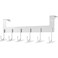 UDENIS Over Door Hanger, Metal Over The Door Hook Rack with 6 Hook for Hanging Towel Robe Coat Bathroom Bedroom Drying Racks for Laundry Silver