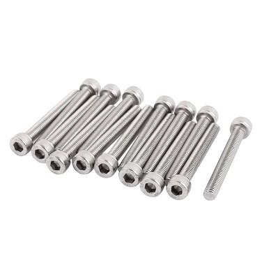 uxcell M5x40mm Thread 304 Stainless Steel Hex Socket Head Cap Screw Bolt DIN912 15pcs