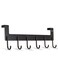 UDENIS Over Door Hanger, Aluminum Over The Door Towel Rack Hooks with 6 Hook for Hanging Towel Robe Coat Bathroom Bedroom, Towel Rails, Metal Black