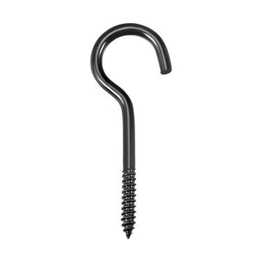uxcell 2" Screw Eye Hooks Self Tapping Screws Screw-in Hanger Eye-Shape Ring Hooks Black 16pcs