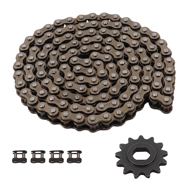 25 Chain 132 Link with 13T Teeth Motor Sprocket Master Link 4 Master Links Compatible with Razor MX500 MX650 SX500 Dirt Bike XRF500 MiniMoto,Electric Scooter Mini Bike Go Kart Cart Parts