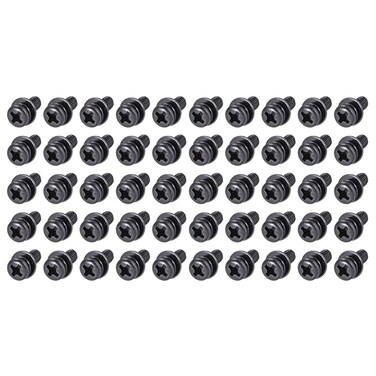 uxcell M4 x 8mm Carbon Steel Phillips Pan Head Machine Screws Bolts Combine with Spring Washer and Plain Washers 50pcs