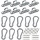 TERMATH 8 Pcs Stainless Steel 1.8 inch Pad Eye Plate U Hooks and 8pcs Snap Hooks,Shade Sail Hardware,Outdoors String Lights Hangers with Screws Anchors