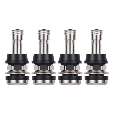Vaincre 4 PCS TR416 Metal Valve Stems, High Pressure Tire Valve Stems Outer Mount Fits 0.453" and 0.625" Rim Hole, 1 1/2" Long (Silver)