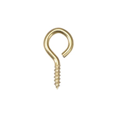 uxcell 0.7" Small Screw Eye Hooks Self Tapping Screws Carbon Steel Screw-in Hanger Eye-Shape Ring Hooks Gold 100pcs