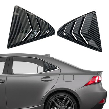 XYHGM for Lexus IS300 IS2500 IS200T 2013 2014 2015 2016 2017 2018 2019 Exterior Accessories Sporty Car Rear Side ABS Window Louvers Air Vent Scoop Shades Cover Trim Blinds 2PCS(Carbon Fiber)