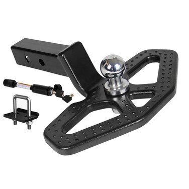 Keazet Tow Hitch Step Trailer Hitch Step 2" Trailer Hitch Step Steel Construction Rear Hitch Step with Hitch Lock &amp; U-Shaped Stabilizer and Hitch Step with 2" Ball 6000lbs Rated Tow Strap Capacity