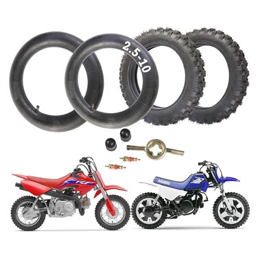 2.50-10" Tire &amp; Inner Tube Compatible with Honda CRF50F XR50R 2.50x10 2.5-10 Dirt Pit Bike