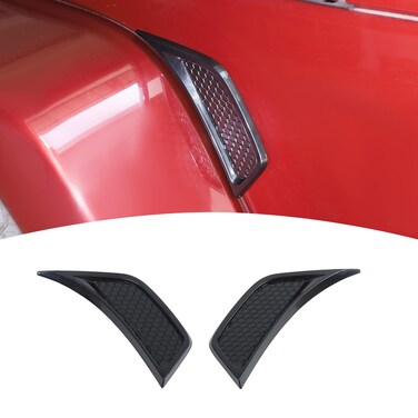 Jimen Compatible with 2007-2018 Jeep Wrangler JK &amp; Unlimited, 2PCS Car Side Fender Air Vent Cover Trim Exterior Accessories (Black)