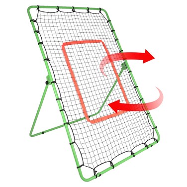 Lineslife 6.6 x 5 Feet Portable Pitchback Rebound Net, Adjustable Baseball Bounce Back Net with Water Container, Large Tennis Rebounder Trainer for Pitching Throwing Catching Fielding Training