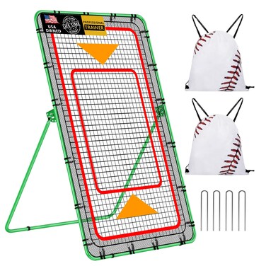 YNSZAS 𝑵𝑬𝑾 𝑼𝑷𝑮𝑹𝑨𝑫𝑬 [2+1] Pitch Back Rebounder Net, 3.3X 3.3 FT, Adjustable Bounce Back Return Board Net for Volleyball, Baseball, Softball, Lacrosse, Tennis, Throwing Partner, Trainer Gitfs