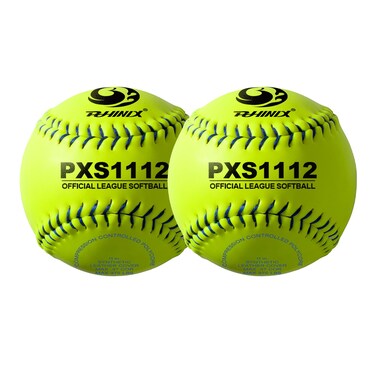 PHINIX Practice Fast-Pitch Softball Official Size and Weight Professional Quality (PXS1112-2Pack)