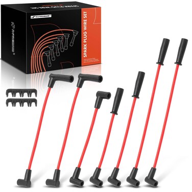 A-Premium Ignition Spark Plug Wires Set of 7 Compatible with Jeep Grand Cherokee 93-98, Wrangler 91-95, 97-99, Cherokee 91-99, Comanche 91-92, 4.0L, 7MM