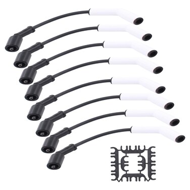 MOTOKU 8mm Ceramic Boot Spark Plug Wire Harness Set 9070C for GM LS1 LS2 LS3 LS6 LS7 LT1 LT4 LT Engines Terminals for Chevrolet Corvette Camaro Extreme 9000 Ceramic Wiring