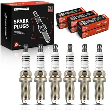 A-Premium Double Iridium Spark Plugs Compatible with Infiniti Q50 2014-2015, QX50 2014-2017, Q60 2014-2015, G37 2008-2013, M37 2011-2013, QX70, Q70, Q70L, FX37 2013, Q40 &amp; Nissan 370Z, Pack of 6