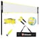 Olybeaka Portable Outdoor Volleyball Net with Iron Adjustable Height Poles, Professional Volleyball Net Set System 32ft with Scoring Clamps for Park, Beach, Lawn (Black)