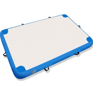 GZKYYLEGS Inflatable Floating Dock, 8 ft x 6 ft Inflatable Platform with Air Pump &amp; Carry Bag, Swim Platform 6 Inch Thick with Metal Buckle, Floating Dock, Floating Platform for Pool Beach Ocean