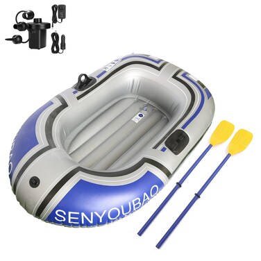 BESTHLS Inflatable Boat Float Raft for Swimming Pool and Lake Safe Comfortable for Teenagers and Adults with Air Pump 2 Oars