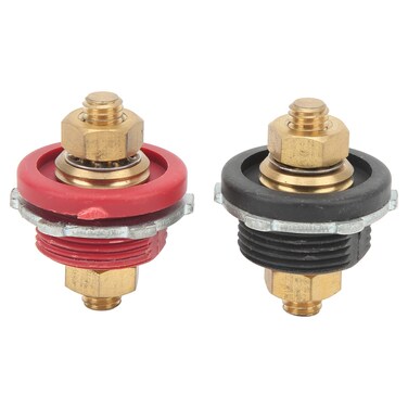 OUKENS 2 Pcs 3/8in Remote Battery Terminal Feed Thru,Thru Panel Battery Terminal Connector 250A Positive Negative Junction Stud Post for Cars RVs Ships Yachts