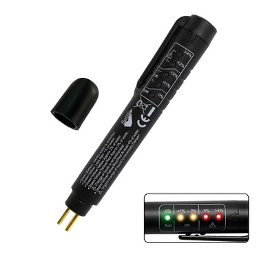 Wogomz Brake Fluid Liquid Tester Pen, DOT 3 DOT 4 DOT 5.1 Brake Fluid Liquid Tester with 5 LED Indicators, Car Diagnostic Testing Tool, Universal Fluid Liquid Oil Analyzer