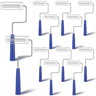 Leumoi 12 Pcs 4 Inch Paint Roller Frame 5 Wire Galvanized Steel 4 Inch Roller Frame Handle House Painting Supplies for Home Walls Ceiling Small Areas Edges and Corners, Blue