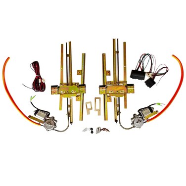 Pair Universal 2-Door Electric Power Window Conversion Flat Glass Installation Kit Compatible with Classic Cars &amp; Custom Street Rods 1932 and up Ford, Chevy, Chrysler, etc. Cars and Trucks