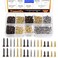 Tanstic 1600Pcs Small Tiny Nails Kit, 6mm, 8mm, 10mm Tiny Wooden Nails for Wooden DIY Decorative Pictures Mini Boxes Household Accessories (Gold/Bronze/Silver)