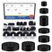 Glarks 40Pcs 8 Sizes Round Rubber Spacer Assortment Kit, Multi Purpose Black Round Neoprene Washers Anti Vibration Rubber Spacer Bushings for Electrical Repair and Home Car Accessories
