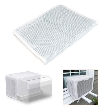 BJADE'S Window AC Cover for U-Shaped Window Air Conditioner Unit,Mesh Design Outdoor AC Covers,Dustproof &amp; Windproof Outside Window AC Protection Cover