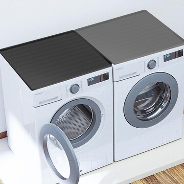 2PCS Washer Dryer Countertop, for All 23.6'' x 25.6'' Washer and Dryer Countertops, Silicone Non-Slip Waterproof and Dustproof Washer Covers and Dryer Covers for Laundry &amp; Kitchen (Black and Gray)