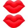 Yookeer 2 Pieces 3D Lip Shape Throw Pillows Plush Valentine Soft Velvet Lips Cushion Plush Large Pillows for Birthday Anniversary Living Room Bedroom Sofa Decoration, 20 x 11 Inches (Red)