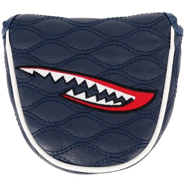 PINMEI Putter Cover Mallet Putter Head Cover Shark Synthetic Leather Magnetic Closure for Scotty Cameron Taylormade Odyssey Titleist Ping Callaway Fits Men Women Golfer
