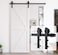 HomLxaLx 6ft Heavy Duty Sturdy Sliding Barn Door Hardware Kit, Single Door-Smoothly and Quietly, Easy to Install and Reusable - Fit 1 3/8-1 3/4" Thickness &amp; 36" Wide Door Panel, Black(I Shape Hanger)