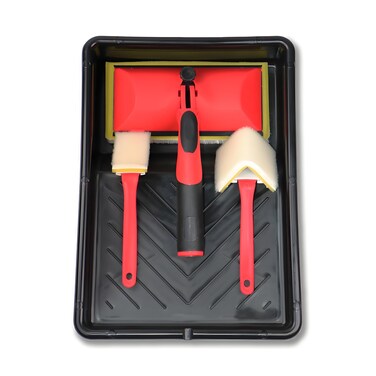 GESENWIN 7-Inch Corner Wall and Ceiling Paint Pad Set   Includes Paint Tray   Paint Tool for Wall Painting, Wood Decks, Sheds, and Fences   Edge Trimmer and Corner Painting Tool