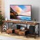 Fixwal TV Stand for 65 60 70 Inch TV Entertainment Center with Power Outlets and Fabric Drawers, TV Console Table with Metal Frame Storage Shelves for Living Room, Bedroom - 63" Rustic Brown