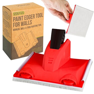 Upgrade Paint Edger Tool for Walls - Clean Cut Edge Painting Tool - Sturdy Paint Trimmer Edger with Reinforced Roller - Corner Wall &amp; Ceiling Painter - User-Friendly Paint Pad Edger