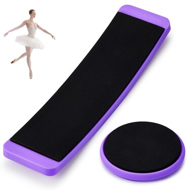 Motionchic 2 Pcs Portable Turning Board Figure Ice Skating Spinner for Ballet Dancers Ice Skaters Gymnasts Cheerleaders Training Improving Balance Pirouette Equipment (Purple)