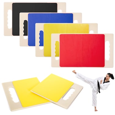 Noamus 4 Pack Rebreakable Punching Board with Handles, 16.5"x9" Taekwondo Karate MMA Boards, Reusable Plastic Training Breaking Boards, Martial Arts Boxing Training Equipment for Kids Adults, 4 Levels
