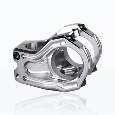 BBxunsless Downhill Bicycle Stem Plus or Minus 10 Degrees Off-Road Downhill Faucet 28.6 * 31.8MM Handlebar Stems for Mountain Bike/Road Bike (Sliver)