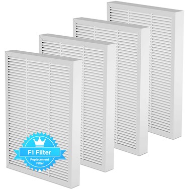 Borgodf 4 Pack F1 Air Filter Replacement Compatible with 3M Filtrete Air Puri-Fier Models FAP-T02WA-G1 FAP-T02-F1 FAP-C01-F1 FAP-C01BA-G1 FAP-ST02W and FAP-ST02N，Ture HEPA F1 Filter for Air Puri-Fier