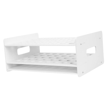 DOITOOL Wooden Paint Organizer and Paint Brush Holder, for 40 Bottles or - Paint Holder for Acrylic Painting, Paint Rack for Miniature Paint Set, Acrylic Paint Storage