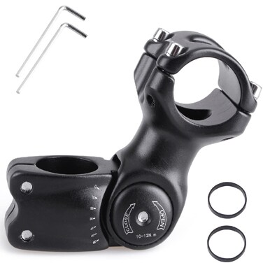 YAPJEB Bike Stem 25.4 31.8 90mm 110mm 130mm 60 Degree Adjustable Bike Stem Mountain Bike Stem Short Handlebar Stem Riser for Bicycle, Road Bike, MTB, BMX, Cycling (31.8 x 90mm)