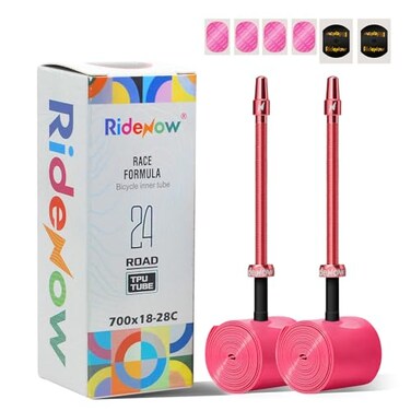 Ridenow Bike Inner Tube, 2-Pack 700&times;18c-28c TPU Bike Tube with 85mm Metal Presta Valve, Super Light 24g &amp; Puncture Resistant Bicycle Inner Tube(Include Bike Inner Tire Patch Repair Kits)